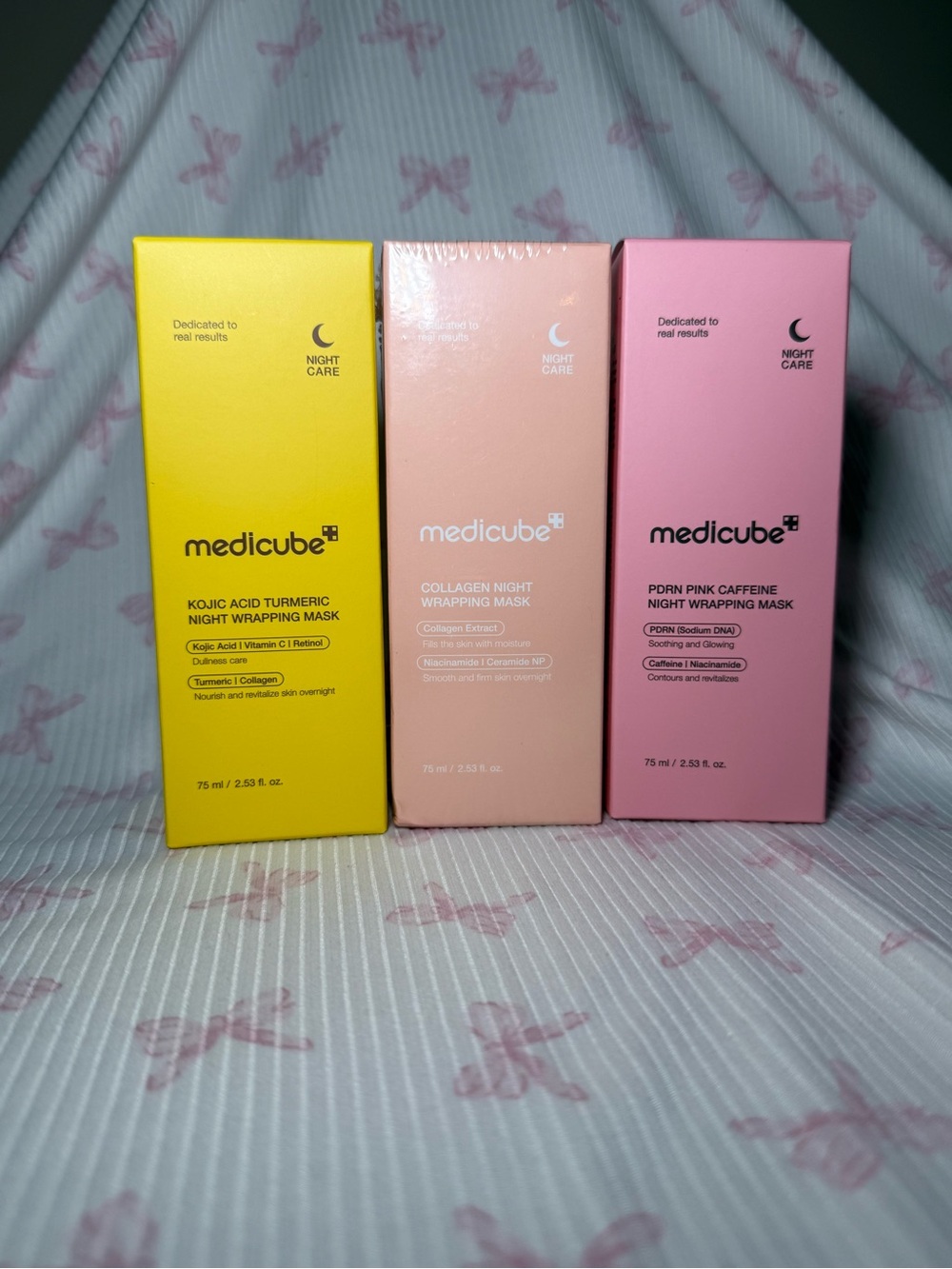 medicube Night Wrapping Mask Trio - Pink, Peach & Yellow